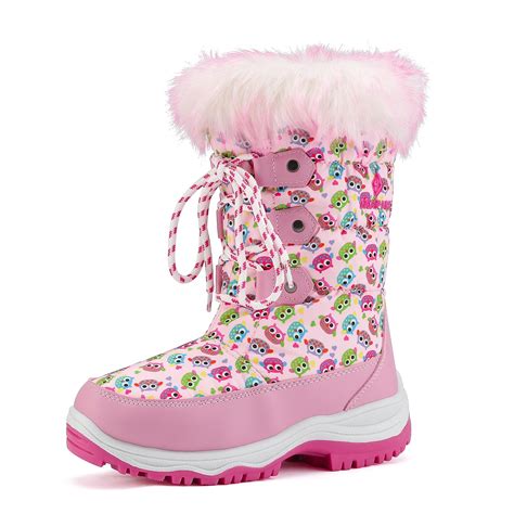 dream pairs kids boys girls winter mid calf knee high waterproof winter outdoor snow boots