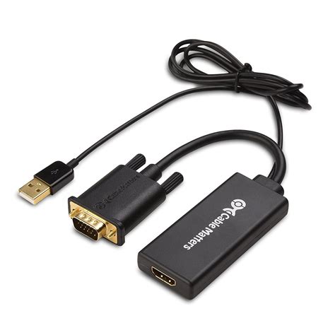buy cable matters vga  hdmi converter vga  hdmi adapter  audio support   lowest