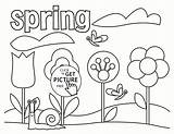 Spring Coloring Pages Tree Kids Seasons Printable Kindergarten Sheets Color Preschool Getcolorings Easy Printables Choose Board Comments sketch template