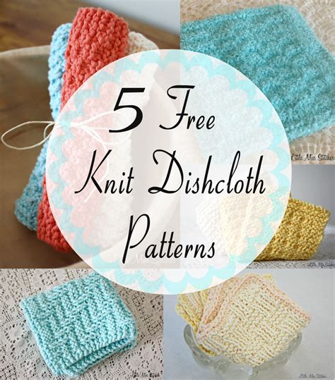 printable patterns  knitted dishcloths