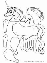 Coloring Unicorn Puppet Paper Pages Puppets Cut Crafts Color Pheemcfaddell Printable Template Colouring Make Print Unicorns Dolls Own Kids Pattern sketch template