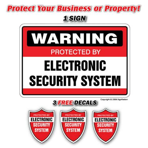 security system signs  sign   decals alarm indooroutdoor business garages home