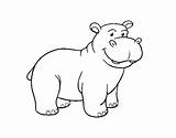 Hippo Coloring African Coloringcrew sketch template