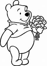 Pooh Coloring Pages Flowers Winnie Bear Printable Print Loves Valentine Rocks Flower Choose Board Balloon Character Cartoon sketch template