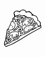 Pizza Coloring Colorear Cheese Fatia Ausmalbild Erste sketch template