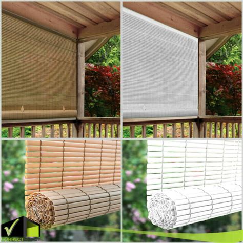 Roll Up Blinds White Patio Porch Sun Shade 60 Inch Wide X 72 Inch Long