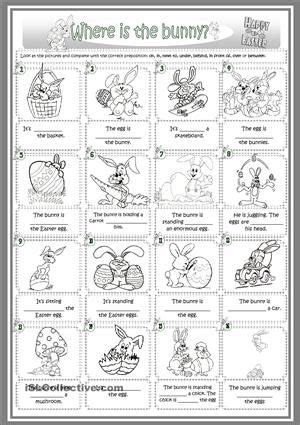 bunny   worksheet students    picture