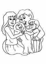 Coloring Pages Baby Dad Mom Family Colouring Mother Kids Father Birth Born Drawing Sketch Papa Mama Cartoon Babies Malvorlagen Sheets sketch template