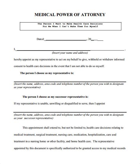 healthcare power  attorney form   healthcare power  attorney