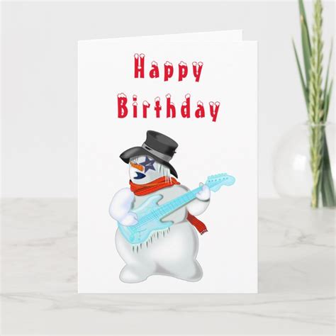 snowman happy birthday card zazzlecom