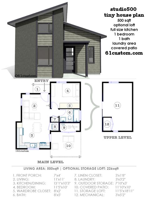 studio modern tiny house plan custom