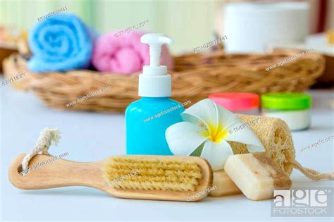 spa set  black background stock photo picture   budget