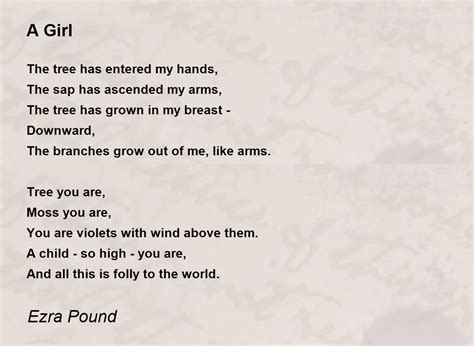 girl poem  ezra pound poem hunter