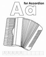 Accordion Coloring Handwriting Practice Pages sketch template