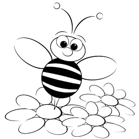 bumble bee standing  flower coloring pages  place  color