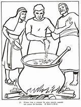 Elisha Coloring Pages Bible Fire Stew Pot Kids Kings Prophet Crafts His Servant Activities Prophets Children Large Jars Gilgal Choose sketch template