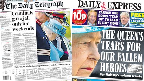 newspaper headlines weekend jails mps trysts  queens tears
