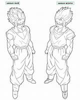 Gohan Coloring Pages Ssj2 Teen Super Template Future Saiyan sketch template