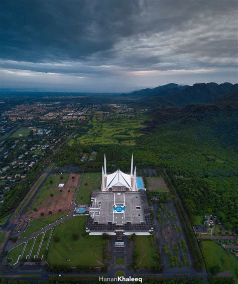 aerial view  faisal masjid faisal masjid shah faisal destination pakistan
