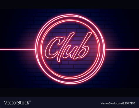 club signboard  red neon lights background vector image