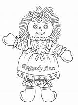 Ann Raggedy Coloring Doll Andy Cabbage Patch American Dolls Rag Printable Lol Drawing Template Sheets Paper sketch template