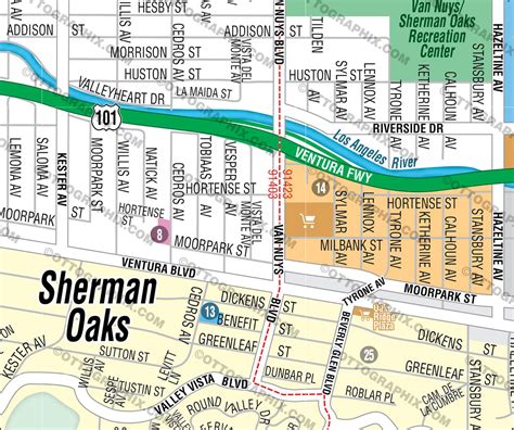 sherman oaks map los angeles county ca otto maps