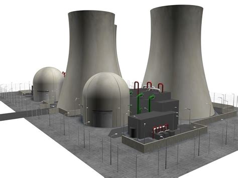 nuclear power plant model  model cgtrader