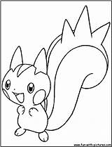Pachirisu Coloring Pages Plusle Pokemon Printable Fun Getcolorings Color sketch template