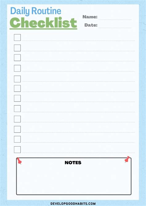 printable daily checklist    list templates