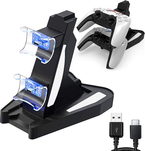 ps controller charger double usb fast charging docking station stand