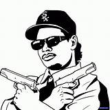 Eazy Hip Gangsta Dragoart Raperos 2pac Retrato Lapiz sketch template