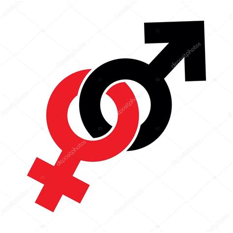 Vector Los Ejemplos Del Sex Symbol Masculino Y Femenino En Blanco Del