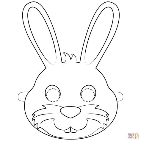 rabbit mask coloring page  printable coloring pages coloring