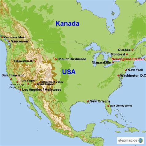 karte nordamerika und kanada hanzeontwerpfabriek