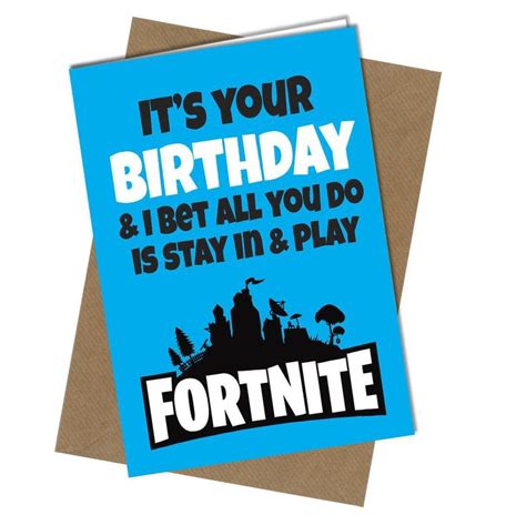 play fortnite birthday cards  print birthday cards  boys