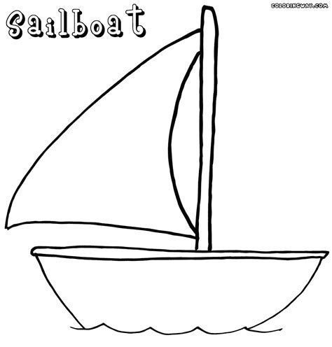 sailboat outline page coloring pages