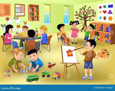 kids   activities  kindergarten stock vector