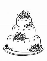 Coloring Cake Wedding Pages Kids sketch template