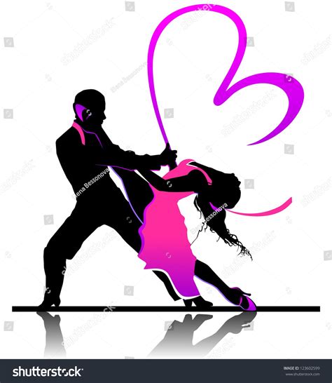 valentines day illustration  beautiful dancing couple