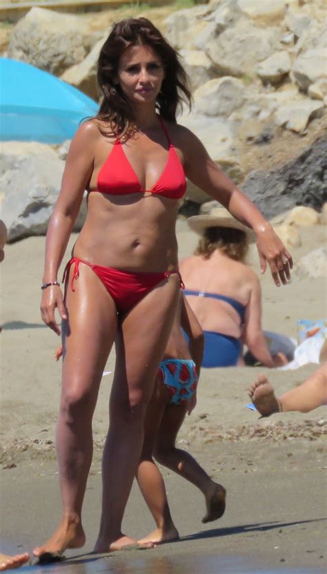 monica cruz in red bikini on the beach in marbella 07 05 2017
