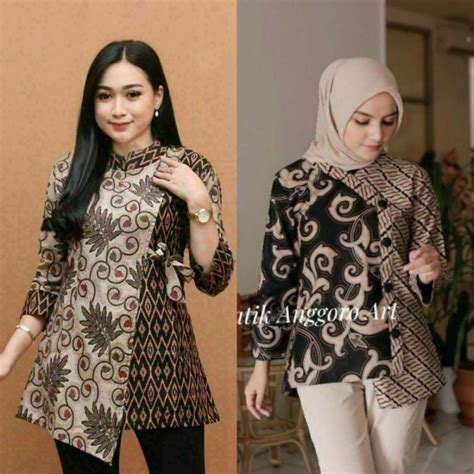 Jual Batik Wanita Baju Batik Wanita Modern Monalisa Genes M L Xl Asli