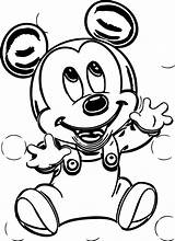 Coloring Baby Mickey Bubbles Wecoloringpage sketch template