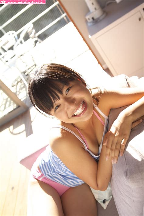 mayumi yamanaka japanese cute idol sexy white string t shirt and pink panties fashion photo