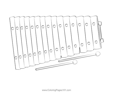 wooden xylophone  coloring page  kids  xylophone printable