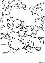 Coloring Pages Bunny Bunnies Disney Bambi Hug Rabbit sketch template