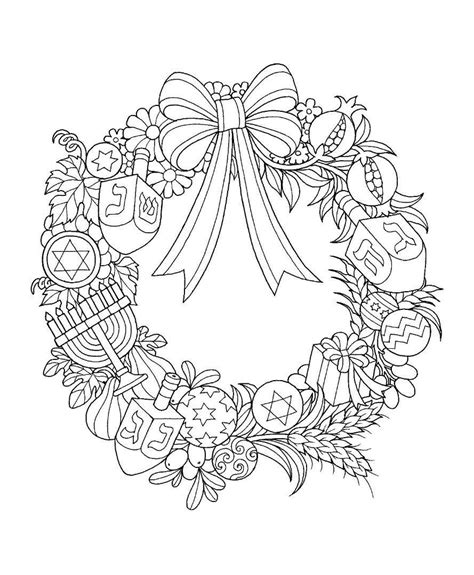 printable wreath coloring page