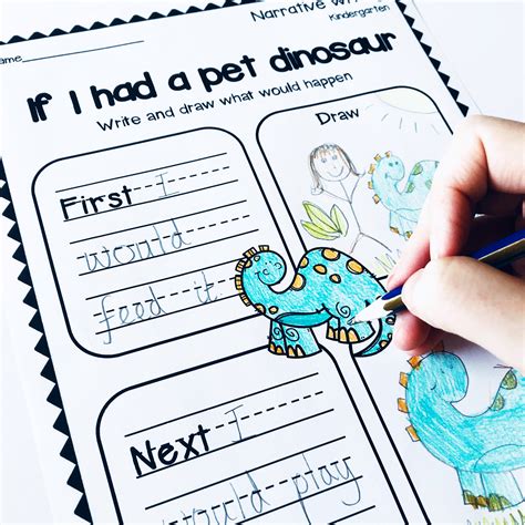 kindergarten narrative writing prompts  worksheets