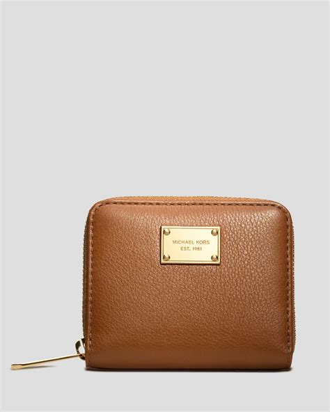 Michael Michael Kors Wallet Small Zip Around In Brown Lyst