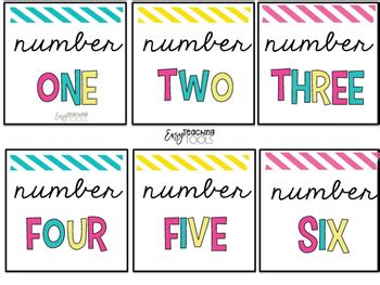 number labels editable  brights  easy teaching tools tpt