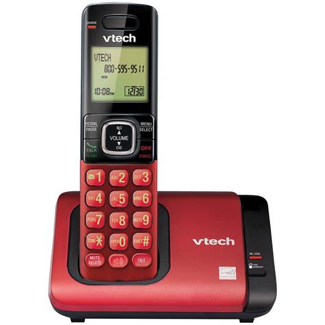 vtech cs  cordless phone system  caller idcall waiting red